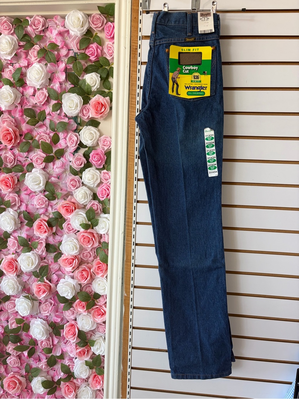 Wrangler Men's Bootcut Jeans in Dark Blue Denim